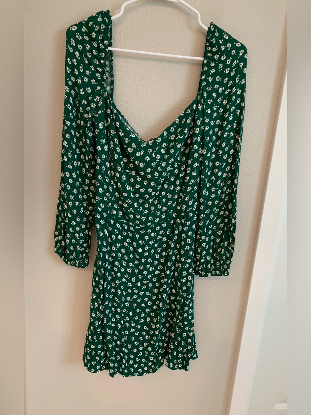 Reformation Mochi Dress Green Floral Mini Dress Size 12 Summer Vacation